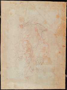 Étude de deux figures masculines (craie rouge sur papier) (verso)